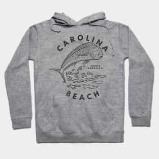 Carolina Beach, NC Summertime Vacationing Mahi Mahi Big Head Fish Hoodie